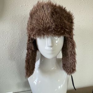 Faux Fur Trapper Hat EUC